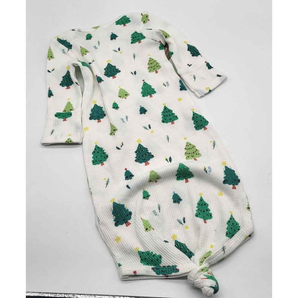 Angel Dear Holiday Christmas Trees Long Waffle Knotted Sleep Gown 0-3M - Picture 2 of 6